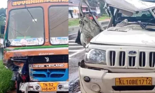 പിക്കപ്പ് വാനും ലോറിയും കൂട്ടിയിടിച്ച് അപകടം; വാൻഡ്രൈവർക്കും അന്യസംസ്ഥാന തൊഴിലാളികൾക്കും ഉൾപ്പെടെ 4 പേർക്ക് പരിക്ക്