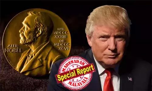 ഇന്ത്യയും പാകിസ്ഥാനും തമ്മിലുള്ള ആണവയുദ്ധം ഒഴിവാക്കിയത് താനെന്ന വാദത്തില്‍ ഉറച്ച ട്രംപിന് പാക്കിസ്ഥാന്റെ വക തള്ളും!   ട്രംപിന് സമാധാനത്തിനുള്ള നൊബേല്‍ പുരസ്‌കാരത്തിന് നാമനിര്‍ദേശം ചെയ്ത് പാക്കിസ്ഥാന്‍; അസിം മുനീറിന് വെറ്റ്ഹൗസില്‍ വെച്ച് വിരുന്ന് നല്‍കിയത് വെറുതേയല്ല; ഇന്ത്യ തള്ളിയ അവകാശവാദത്തില്‍ ട്രംപിന് നോബല്‍ ലഭിക്കുമോ?