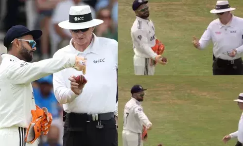 ഹാരി ബ്രൂക്കിന്റെ കൂറ്റനടിയില്‍ ഷേപ്പ് മാറിയ ബോള്‍ മാറ്റണമെന്ന് ഋഷഭ് പന്ത്;  ആവശ്യം നിരസിച്ച് പോള്‍ റീഫല്‍;  അതൃപ്തി പരസ്യമാക്കി പന്തിന്റെ പെരുമാറ്റം; ബോള്‍ വലിച്ചെറിഞ്ഞതില്‍ ഐസിസി കലിപ്പില്‍;  പെരുമാറ്റച്ചട്ടം ലംഘിച്ചതിന് ഡിമെറിറ്റ് പോയിന്റ്