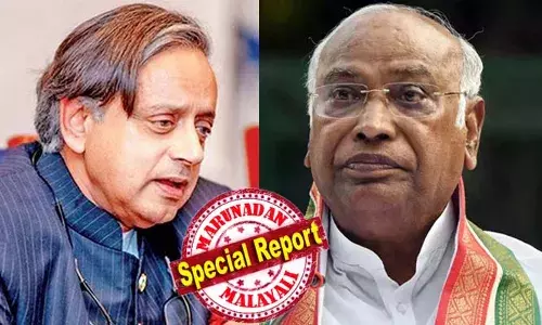 ഞങ്ങള്‍ക്ക് രാഷ്ട്രമാണ് ആദ്യം, പക്ഷേ ചിലര്‍ക്ക് മോദി കഴിഞ്ഞേ രാഷ്ട്രമുള്ളൂ; അതിന് നമുക്കെന്ത് ചെയ്യാന്‍ കഴിയും; ശശി തരൂരിനെ പരിഹസിച്ചു മല്ലികാര്‍ജുന്‍ ഖാര്‍ഗെ; മോദി സ്തൂതിയുമായുള്ള ലേഖനത്തോടെ തരൂരിനെ കൈവിടാന്‍ ഹൈക്കമാന്‍ഡ്; ബിജെപിയിലേക്ക് ഇല്ലെന്ന് പറയുമ്പോഴും തരൂരിന്റെ ചാട്ടം അങ്ങോട്ട് തന്നെയെന്ന് വിലയിരുത്തി കോണ്‍ഗ്രസ് നേതൃത്വം