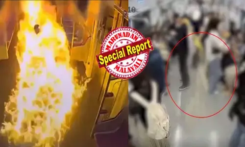 ലക്ഷ്യസ്ഥാനത്തേക്ക് കുതിച്ചുകൊണ്ടിരുന്ന ട്രെയിൻ; ടിഷർട്ട് ധരിച്ച് കൈയിൽ പെട്രോളുമായി ഒരാൾ; പരിഭ്രാന്തിയിൽ യാത്രക്കാർ കുതറിമാറി; പൊടുന്നനെ ദേഷ്യം സഹിക്കാൻ കഴിയാതെ കടുംകൈ; നിരവധി പേർക്ക് പരിക്ക്; ഭയപ്പെടുത്തുന്ന ദൃശ്യങ്ങൾ പുറത്ത്; കാരണം വിചിത്രമെന്ന് പോലീസ്