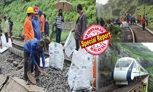 ട്രാക്കിലൂടെ കുതിക്കവേ ലോക്കോ പൈലറ്റുമാര്‍ക്ക് അനുഭവപ്പെട്ട കുലുക്കം; വടക്കാഞ്ചേരിയില്‍ ശക്തമായ മഴയില്‍ മണ്ണിടിഞ്ഞ് വീണ് ട്രെയിന്‍ ഗതാഗതം താറുമാറായി; വന്ദേഭാരത് അടക്കം വൈകി ഓടുന്നു; കൂടുതല്‍ വിവരങ്ങള്‍ അറിയാം