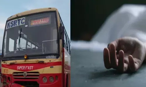 ദമ്പതികള്‍ സഞ്ചരിച്ച സ്കൂട്ടറും കെഎസ്ആർടിസി ബസും തമ്മിൽ കൂട്ടിയിടിച്ച് അപകടം; ഭർത്താവിന് ദാരുണാന്ത്യം; ഭാര്യക്ക് ഗുരുതര പരിക്ക്; ആശുപത്രിയിൽ പ്രവേശിപ്പിച്ചു