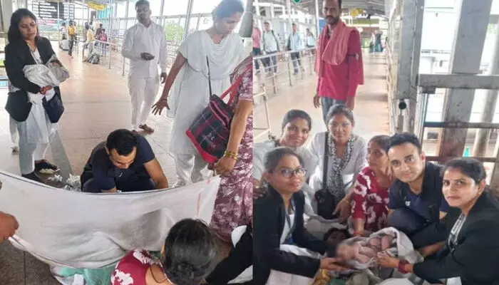 ട്രെയിന് യാത്രയ്ക്കിടെ യുവതിക്ക് പ്രസവ വേദന; റെയില്വേ സ്റ്റേഷനില് പ്രസവമെടുത്ത് അമ്മയ്ക്കും കുഞ്ഞിനും തണലായി ആര്മി ഡോക്ടര് ട്രെയിന് യാത്രയ്ക്കിടെ യുവതിക്ക് പ്രസവ വേദന; റെയില്വേ സ്റ്റേഷനില് പ്രസവമെടുത്ത് അമ്മയ്ക്കും കുഞ്ഞിനും തണലായി ആര്മി ഡോക്ടര്