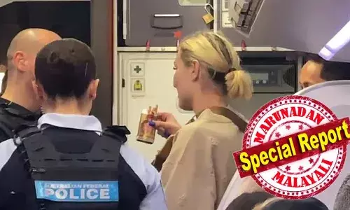 വിമാനം ഉയര്‍ന്നുപൊങ്ങിയതോടെ ഇ സിഗററ്റ് ഉപയോഗിക്കാന്‍ ശ്രമിച്ചതായി യാത്രക്കാരി; ജീവനക്കാര്‍ അരുതെന്ന് പറഞ്ഞതോടെ ശബ്ദമുയര്‍ത്തി യാത്രക്കാരി; മദ്യലഹരിയിലായ യുവതി അറസ്റ്റു ചെയ്തപ്പോള്‍ ആര്‍പ്പുവിളിച്ച് സഹയാത്രികര്‍