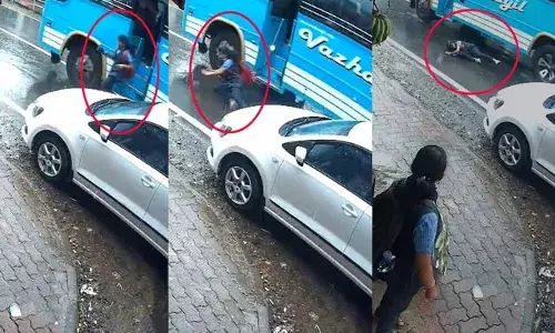 മുന്‍പോട്ടെടുത്ത ബസില്‍ നിന്നും റോഡിലേക്ക് തെറിച്ചു വീണു; വിദ്യാര്‍ത്ഥിനി രക്ഷപ്പെട്ടത് അത്ഭുതകരമായി: കുട്ടി വീഴുന്നത് കണ്ടിട്ടും ബസ് നിര്‍ത്താതെ പോയി
