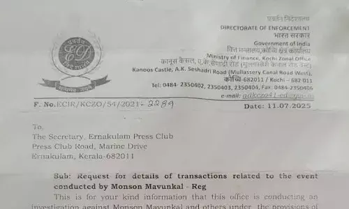 മോന്‍സന്‍ കേസ്; എറണാകുളം പ്രസ് ക്ലബ് ഇഡി കുടുക്കില്‍; പത്ത് ലക്ഷം രൂപയുടെ സംഭാവനയില്‍ വിശദീകരണം നല്‍കണം