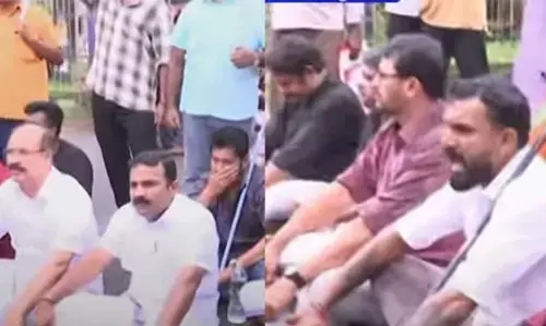 റോഡിലെ കുഴിയില്‍ വീണ യുവാവിന്റെ ദേഹത്തൂടെ ബസ് കയറിയിറങ്ങി ദാരുണാന്ത്യം; അയ്യന്തോളില്‍ പ്രതിഷേധം