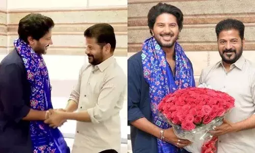 തെലങ്കാന മുഖ്യമന്ത്രിയുടെ വസതിയിലെത്തി ദുൽഖർ സൽമാൻ; പൊന്നാട അണിയിച്ച് സ്വീകരിച്ച് രേവന്ത് റെഡ്ഢി