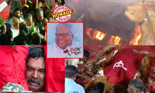 ഞങ്ങളുടെ ഓമന വിഎസ്സേ, ഞങ്ങളുടെ നെഞ്ചിലെ റോസാപ്പൂവേ, പോരാളികളുടെ പോരാളി, പുന്നപ്രയുടെ മണിമുത്തേ, ഇല്ല...ഇല്ല, മരിക്കുന്നില്ല, ജീവിക്കുന്നു ഞങ്ങളിലൂടെ! ഓര്‍മ്മകളുടെ വലിയൊരു നിധിശേഖരം ബാക്കി വച്ച് വിഎസ് മടങ്ങി; സിപിഎമ്മിന്റെ ഉന്നത നേതാക്കള്‍ അന്ത്യവിശ്രമം കൊള്ളുന്ന വലിയ ചുടുകാട്ടില്‍ ചെങ്കൊടി പുതച്ച് ചിതയില്‍ അടങ്ങി; അന്ത്യാഞ്ജലികള്‍ നേര്‍ന്ന് നാട്
