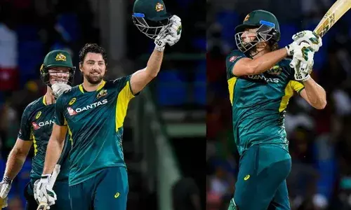 ആന്ദ്രെ റസലിന്റെ ബാറ്റുമായി ഇറങ്ങി വെടിക്കട്ട് സെഞ്ചുറി; 37 പന്തില്‍ 102 റണ്‍സ്; ആദ്യ പന്തു മുതല്‍ ആക്രമണം; സിക്‌സുകളുടെ പൂരം; വിന്‍ഡീസിനെ കീഴടക്കി ഓസീസിന് ട്വന്റി 20 പരമ്പര