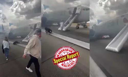 യുഎസില്‍ റണ്‍വേയില്‍ ബോയിംഗ് ജെറ്റിന് തീപിടിച്ചു; ലാന്‍ഡിംഗ് ഗിയറിലുണ്ടായ തകരാര്‍ മൂലം തീപിടിത്തം; അപകടം ഡെന്‍വര്‍ അന്താരാഷ്ട്ര വിമാനത്തിവളത്തില്‍ വെച്ച്; പരിഭ്രാന്തരായി യാത്രക്കാര്‍; കനത്ത പുക ഉയരുന്നതിനിടെ അടിയന്തര സ്ലൈഡുകളിലൂടെ യാത്രക്കാര്‍ താഴേക്ക് ഇറങ്ങുന്നത് വീഡിയോ പുറത്ത്