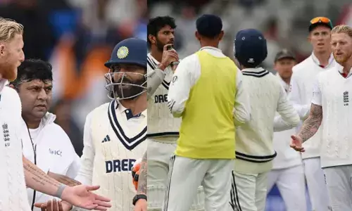 ജഡ്ഡു ഹാരി ബ്രൂക്കിനും ബെന്‍ ഡക്കറ്റിനും എതിരെയാണോ നിനക്ക് സെഞ്ചറി അടിക്കേണ്ടത്;  സെഞ്ചറി വേണമെങ്കില്‍ നേരത്തേ ശ്രമിക്കണമായിരുന്നുവെന്ന് ബെന്‍ സ്റ്റോക്‌സ്;  ഷെയ്ക് ഹാന്‍ഡ് നല്‍കിയാല്‍ മാത്രം മതിയെന്ന് സാക് ക്രൗലി;  സെഞ്ചുറി തടയാന്‍ സമനില ചോദിച്ച ഇംഗ്ലണ്ട് താരങ്ങളോട്  നടക്കില്ലെന്ന് ജഡേജ; ഒടുവില്‍ ന്യായികരണവുമായി ഇംഗ്ലണ്ട് നായകന്‍