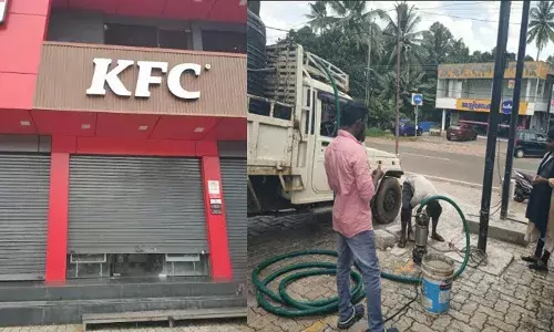 അടുക്കളയിലെ മലിനജലവും ചിക്കന്‍ വേസ്റ്റും പൊതുനിരത്തിലേക്ക് ഒഴുക്കി വിട്ടു; പത്തനംതിട്ടയിലെ കെ എഫ് സി നഗരസഭ പൂട്ടിച്ചു;  ദുര്‍ഗന്ധം കാരണം പൊറുതി മുട്ടി നാട്ടുകാര്‍