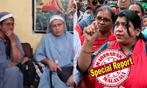 കന്യാസ്ത്രീകള്‍ക്ക് ജാമ്യം നല്‍കരുതെന്ന് ബജ്റംഗ്ദള്‍; ജയ്ശ്രീറാം മുഴക്കി കോടതിക്ക് മുന്നില്‍ പ്രകടനം; മിണ്ടരുത്, മുഖമടിച്ചു പൊളിക്കും എന്നു പറഞ്ഞ് ആള്‍കൂട്ട വിചാരണ നടത്തിയ ജ്യോതി ശര്‍മയും പ്രകടനത്തില്‍ മുന്‍നിരയില്‍; കന്യാസ്ത്രീകള്‍ക്കായി ഹാജറാകുന്നത് ദുര്‍ഗിലെ പ്രമുഖ അഭിഭാഷകന്‍ അഡ്വ. രാജ്കുമാര്‍ തിവാരി