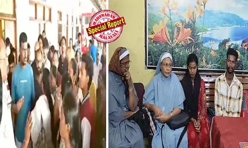 ഭോപ്പാലിലെ ക്രിസ്ത്യന്‍ ആശുപത്രിയില്‍ ജോലിക്കായി സ്വമേധയാ മാതാപിതാക്കളുടെ സമ്മതത്തോടെയാണ് യാത്ര തിരിച്ചത്; ഭക്ഷണവും വസ്ത്രവും താമസ സൗകര്യവും 10,000 രൂപ ശമ്പളവുമായിരുന്നു വാഗ്ദാനം; നിരപരാധികളായ കന്യാസ്ത്രീകളെ വിട്ടയയ്ക്കണം; ബജ്രംഗ്ദള്‍ മൊഴി മാറ്റാന്‍ സമ്മര്‍ദ്ദം ചെലുത്തി; പൊലീസ് മൊഴി മാറ്റി എഴുതിയെന്നും പെണ്‍കുട്ടികളുടെ നിര്‍ണായക വെളിപ്പെടുത്തല്‍