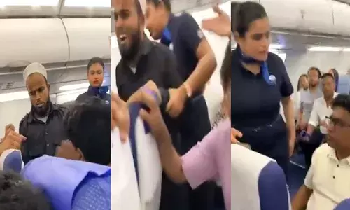 വിമാനം പറക്കാന്‍ തയ്യാറെടുക്കവെ പുറത്തിറങ്ങണമെന്ന് ആവശ്യപ്പെട്ട് യുവാവിന്റെ കരച്ചില്‍; പരിഭ്രാന്തനായ യുവാവിനെ മര്‍ദിച്ച് സഹയാത്രികന്‍:  മര്‍ദിച്ചയാളെ വിമാനത്തില്‍ നിന്നും ഇറക്കി വിട്ട് ഇന്‍ഡിഗോ