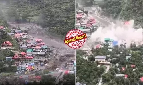 ഉത്തരകാശിയില്‍ മേഘവിസ്‌ഫോടനത്തെ തുടര്‍ന്ന് മിന്നല്‍ പ്രളയവും ഉരുള്‍പൊട്ടലും; മണ്ണും കല്ലും കുത്തിയൊലിച്ചെത്തി ധരാളി ഗ്രാമത്തെ തുടച്ചുനീക്കുന്ന പേടിപ്പെടുത്തുന്ന ദൃശ്യങ്ങള്‍; നാലുപേര്‍ മരിച്ചു; അറുപതിലേറെ പേരെ കാണാതായി; വീടുകളും കെട്ടിടങ്ങളും ഒലിച്ചുപോയി; പ്രളയജലം ഒഴുകി എത്തിയത് ഘീര്‍ഗംഗ നദയിലൂടെ; രക്ഷാപ്രവര്‍ത്തനം പുരോഗമിക്കുന്നു