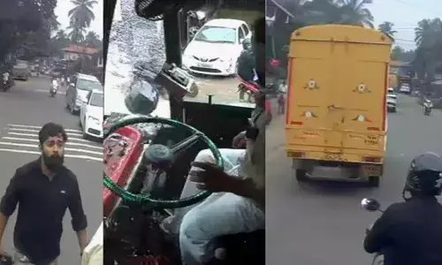 എന്താടാ...നിനക്ക്..; പാട്ടൊക്കെയിട്ട് വൈബായി പാഞ്ഞ സ്വകാര്യ ബസ്; ചെവിപൊട്ടുന്നത് വരെ ഹോണടി; സഹികെട്ട് മുന്നിലൂടെ പോയ സ്കൂട്ടര്‍ യാത്രികന്‍ ചെയ്തത്; നിലവിളിച്ച് ആളുകൾ; സംഭവം മലപ്പുറത്ത്