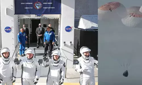 ശാസ്ത്രദൗത്യങ്ങള്‍ പൂര്‍ത്തിയാക്കി മടക്കം; സ്പേസ് എക്സിന്റെ ഡ്രാഗണ്‍ ക്രൂ പേടകം ഭൂമിയില്‍ തിരിച്ചെത്തി; സഞ്ചാരികള്‍ സുരക്ഷിതര്‍