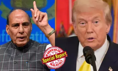 ആഗോള ശക്തിയായി ഇന്ത്യ വികസിക്കുന്നതില്‍ ചിലര്‍ അസന്തുഷ്ടരാണ്;  എല്ലാവരുടെയും ബോസിന് ഇന്ത്യയുടെ പുരോഗതി അംഗീകരിക്കാനാവുന്നില്ല;  ഒരു ശക്തിക്കും ഇന്ത്യയുടെ വളര്‍ച്ച തടയാനാവില്ല: ട്രംപിന്റെ തീരുവ ഭീഷണിയെ രൂക്ഷമായി വിമര്‍ശിച്ച്  രാജ്‌നാഥ് സിംഗ്