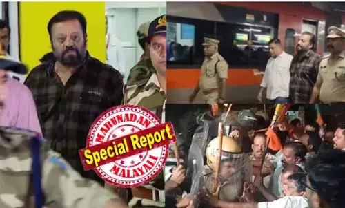 വോട്ടര്‍ പട്ടിക ക്രമക്കേട് വിവാദം കൊഴുക്കവേ ആക്ഷന്‍ ഹീറോയ്ക്ക് റീ എന്‍ട്രിക്ക് വഴിയൊരുക്കി സിപിഎമ്മിന്റെ അതിക്രമം; സിപിഎം നടത്തിയ മാര്‍ച്ചിനിടെ എംപി ബോര്‍ഡില്‍ കരി ഓയില്‍ ഒഴിച്ചത് ആയുധമാക്കി ബിജെപി; വിവാദങ്ങള്‍ക്കിടെ വന്ദേഭാരതില്‍ തൃശ്ശൂരിലേക്ക് യാത്ര തിരിച്ചു കേന്ദ്രമന്ത്രി സുരേഷ് ഗോപി; ചോരക്കളി തൃശൂരില്‍ തുടങ്ങിയാല്‍ പ്രതിരോധിക്കുമെന്ന് ബിജെപി