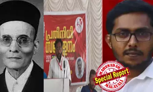 ദേശീയ സ്വാതന്ത്ര്യത്തിന് വേണ്ടിയുള്ള സവര്‍ക്കറുടെ പോരാട്ടത്തെ കണ്ടില്ലെന്ന് നടിക്കാനാകില്ല; അടിസ്ഥാന ആശയം നിരീശ്വരവാദമായിരുന്നു; കോണ്‍ഗ്രസ് നേതാക്കളെക്കാള്‍ ത്യാഗം സഹിച്ച വ്യക്തി; വി ഡി സവര്‍ക്കറെ പുകഴ്ത്തിയ വാട്‌സാപ്പ് ശബ്ദസന്ദേശത്തിന് നടപടി; സിപിഐ നേതാവിനെ സസ്പെന്‍ഡ് ചെയ്തു