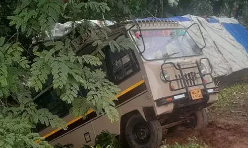 സ്കൂൾ വാൻ പിന്നോട്ട് എടുക്കുന്നതിനിടെ താഴ്ചയിലേക്ക് മറിഞ്ഞ് അപകടം; 31 കുട്ടികൾക്ക് പരിക്ക്