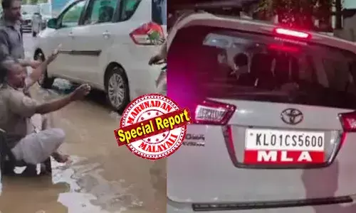 യാത്രയ്ക്കിടെ സ്വന്തം മണ്ഡലത്തിലെ കുഴിയില്‍ വീണ് കെപിഎ മജീദ് എംഎല്‍എ; മറ്റൊരു വാഹനം കൊണ്ടുവന്ന് കാര്‍ വലിച്ചു കയറ്റിയത് നാട്ടുകാര്‍;  നടുറോഡില്‍ കസേരയിട്ടിരുന്ന് ഭക്ഷണം കഴിച്ച് നാട്ടുകാരന്റെ പ്രതിഷേധം; പ്രതികരിക്കാതെ എംഎല്‍എ