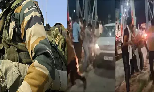 ഏറെനേരം ടോൾ ബൂത്തിലെ ബ്ലോക്കിൽപ്പെട്ട സൈനികൻ; വിമാനം മിസ്സാകുമെന്ന പരിഭ്രാന്തിയിൽ ഒരു ജീവനക്കാരനോട് സംസാരിച്ചതും കൊടും ക്രൂരത; തൂണിൽ കെട്ടിയിട്ട് യുവാവിനെ ക്രൂരമായി തല്ലിച്ചതച്ചു