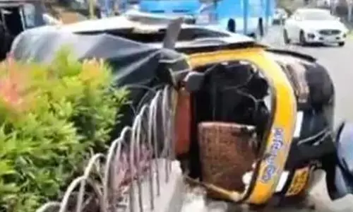 ഓട്ടോറിക്ഷ നിയന്ത്രണം വിട്ട് മറിഞ്ഞ് അപകടം; ഡ്രൈവർക്ക് പരിക്ക്; ആശുപത്രിയിൽ പ്രവേശിപ്പിച്ചു; സംഭവം കോട്ടയത്ത്