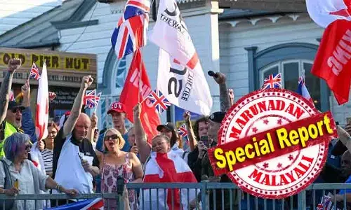 ബ്രിട്ടീഷ് പതാകയേന്തി കുടിയേറ്റക്കാര്‍ക്കെതിരെ ആയിരങ്ങള്‍ തെരുവില്‍; മുപ്പതോളം അഭയാര്‍ത്ഥി ഹോട്ടലുകള്‍ക്ക് മുന്‍പില്‍ പ്രതിഷേധ റാലി; തിരിച്ചടിക്കാന്‍ കുടിയേറ്റ സംരക്ഷണ ഗ്രൂപ്പുകളും നേര്‍ക്കുനേര്‍: ബ്രിട്ടനില്‍ കുടിയേറ്റ വിരുദ്ധ വികാരം ശക്തിപ്പെടുമ്പോള്‍