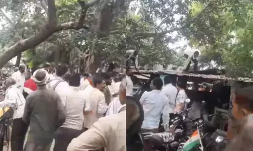 അധ്യാപകന്റെ ബാഗുമായി ഓടിക്കയറിയത് മരത്തിന് മുകളിൽ; ബാഗിനുള്ളിലെ 500 രൂപ നോട്ടുകൾ താഴേക്ക് വലിച്ചെറിയാൻ തുടങ്ങിയതോടെ ആളുകൾ ഓടിക്കൂടി; കിട്ടിയ പണവുമായി പലരും കടന്നു; ഒടുവിൽ അധ്യാപകന് ലഭിച്ചത്; വീഡിയോ വൈറൽ