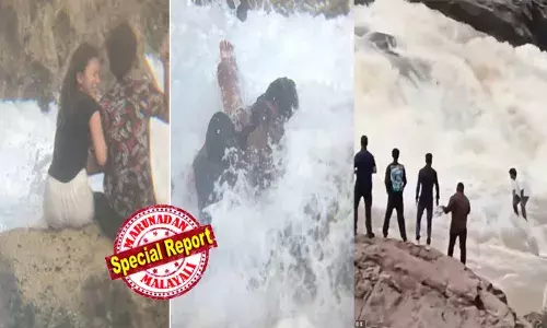 സെല്‍ഫിക്കായി വിലപ്പെട്ട ജീവന്‍ പണയം വയ്ക്കരുതേ! ബീച്ചില്‍ പരസ്പരം നോക്കി ചിരിച്ച് ഉല്ലാസത്തോടെ സെല്‍ഫി എടുക്കുന്നുതിനിടെ കടല്‍ത്തിരയില്‍ പെട്ട് ദമ്പതികള്‍; വെള്ളച്ചാട്ടത്തിന് നടുവില്‍ വീഡിയോ ചിത്രീകരണത്തിനിടെ ഒഴുക്കില്‍ പെട്ട് യൂട്യൂബര്‍; അപകടങ്ങള്‍ വിളിച്ചുവരുത്തിയ രണ്ടു സംഭവങ്ങള്‍