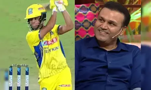 സേവാഗിന്റെയല്ലെ മകന്‍! അരങ്ങേറ്റ മത്സരത്തില്‍ ഓപ്പണറായി ഇറങ്ങി ബാറ്റിങ് വെടിക്കെട്ട്;  ഇന്ത്യന്‍ പേസര്‍ക്കെതിരെ തുടരെ ബൗണ്ടറികള്‍; ആര്യവീറിന്റെ ബാറ്റിങ് ദൃശ്യങ്ങള്‍ വൈറല്‍