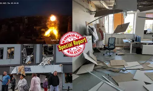 യുഎസിനെയോ, യുകെയെയോ, യൂറോപ്യന്‍ യൂണിയനെയോ പുടിന്‍ തരിമ്പും വകവയ്ക്കുന്നില്ല; പുലര്‍ച്ചെ കീവിലെ ബ്രിട്ടീഷ് കൗണ്‍സില്‍, യൂറോപ്യന്‍ ആസ്ഥാന കെട്ടിടങ്ങള്‍ക്ക് നേരേ ഹൈപ്പര്‍സോണിക് മിസൈലാക്രമണം; ആളപായം ഉണ്ടാകാതിരുന്നത് പുലര്‍ച്ചെ ആയതുകൊണ്ടു മാത്രം; ബോധപൂര്‍വ്വമായ ആക്രണമെന്ന് ഇയു പ്രസിഡന്റ്; രോഷാകുലനായി കെയ് ര്‍ സ്റ്റാര്‍മര്‍; യുക്രെയിനില്‍ 18 മരണം