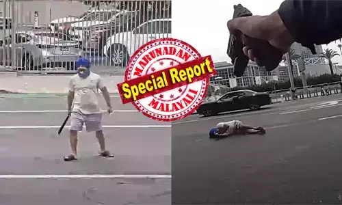 ഹേ..പുട്ട് യുവർ വെപ്പൺ ഡൗൺ..; സർ..പ്ലീസ് പുട്ട് യുവർ വെപ്പൺ ഡൗൺ ആൻഡ് നീൽ..!!; എത്ര പറഞ്ഞിട്ടും ചെവികൊള്ളാതെ നിൽക്കുന്ന സിഖ് യുവാവ്; പോലീസ് ഗൺ പോയിന്റിൽ നിർത്തിയിട്ടും രക്ഷയില്ല; നടുറോഡിൽ വെട്ടുകത്തിയുമായി അഭ്യാസ പ്രകടനം; പൊടുന്നനെ വെടിപൊട്ടുന്ന ശബ്ദം; ഭയന്ന് നിലവിളിച്ച് ആളുകൾ; പേടിപ്പെടുത്തുന്ന ദൃശ്യങ്ങൾ പുറത്ത്