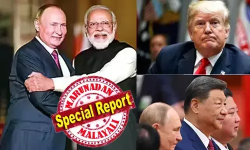 കൊളോണിയല്‍ കാലഘട്ടം കഴിഞ്ഞു, ഇനി ആ സ്വരം ഉപയോഗിക്കാന്‍ പാടില്ല; അന്താരാഷ്ട്ര ബന്ധങ്ങളില്‍ എല്ലാ രാജ്യങ്ങള്‍ക്കും തുല്യ അവകാശങ്ങളുണ്ട്; യുഎസ് തീരുവയില്‍ ഇന്ത്യക്ക് പിന്തുണയുമായി പുടിന്‍; ടിയാന്‍മെന്നിലെ ആക്തിപ്രകടത്തില്‍ അമേരിക്ക വിരണ്ടോ? സൈനിക ശക്തി വിളിച്ചോതിയ പരേഡിന് പിന്നാലെ ഷി- പുടിന്‍- കിം ടീം യുഎസിനെതിരെ ഗൂഢാലോചന നടത്തുകയാണെന്ന് ട്രംപ്