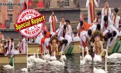 ശാന്തമായ തടാകത്തിലൂടെ നീന്തി തുടിക്കുന്ന അരയന്നങ്ങൾ; സമീപത്ത് ഒരു ബോട്ടിൽ കൈകൾ കൊട്ടി മന്ത്രങ്ങൾ ജപിച്ച് കുറെ ഇന്ത്യക്കാർ; ഗണേശവിഗ്രഹം നിമജ്ജനം ചെയ്ത് ആചാരം; ഇത്..തങ്ങൾക്കുള്ള ആഹാരമാണെന്ന് കരുതി ഓടിയെത്തി മിണ്ടാപ്രാണികളും; ഇവന്മാരെ ഡീപോർട്ട് ചെയ്യ് എന്ന് കമെന്റുകൾ; വൈറലായി യുകെയിലെ ദൃശ്യങ്ങൾ ശാന്തമായ തടാകത്തിലൂടെ നീന്തി തുടിക്കുന്ന അരയന്നങ്ങൾ; സമീപത്ത് ഒരു ബോട്ടിൽ കൈകൾ കൊട്ടി മന്ത്രങ്ങൾ ജപിച്ച് കുറെ ഇന്ത്യക്കാർ; ഗണേശവിഗ്രഹം നിമജ്ജനം ചെയ്ത് ആചാരം; ഇത്..തങ്ങൾക്കുള്ള ആഹാരമാണെന്ന് കരുതി ഓടിയെത്തി മിണ്ടാപ്രാണികളും; ഇവന്മാരെ ഡീപോർട്ട് ചെയ്യ് എന്ന് കമെന്റുകൾ; വൈറലായി യുകെയിലെ ദൃശ്യങ്ങൾ