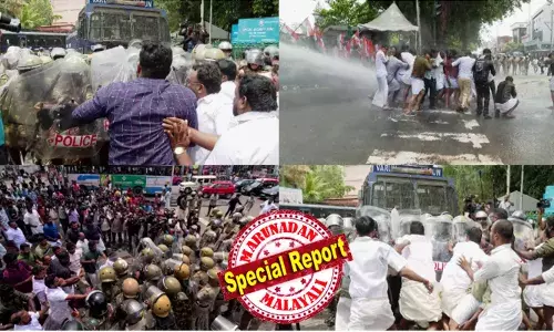 പോലീസ് മര്‍ദനങ്ങളില്‍ യൂത്ത് കോണ്‍ഗ്രസ് പ്രതിഷേധം;  സെക്രട്ടേറിയറ്റിലേക്ക് നടത്തിയ മാര്‍ച്ചില്‍ സംഘര്‍ഷം; ബാരിക്കേഡ് മറികടന്ന് പ്രവര്‍ത്തകര്‍;  ജലപീരങ്കി പ്രയോഗിച്ചു;  പാലക്കാട് എസ്പി ഓഫിസ് മാര്‍ച്ചിലും സംഘര്‍ഷം