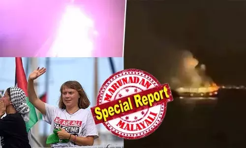 തുര്‍ക്കിയില്‍ നിന്ന് ഗസ്സയിലേക്ക് പുറപ്പെട്ട ഫ്രീഡം ഫ്‌ളോട്ടില ബോട്ടിന് നേരെ ഡ്രോണ്‍ ആക്രമണം; ഗ്രേറ്റ തുന്‍ബര്‍ഗും സംഘവും സഞ്ചരിച്ച ബോട്ടിന് തീപിടിച്ചെങ്കിലും ആളപായം ഇല്ല; ഗാസയ്‌ക്കെതിരായ ആക്രമണമാണ് ഉണ്ടായതെന്ന് സംഘടന