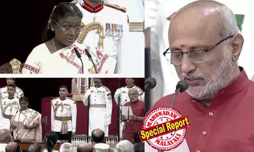 സി. പി. രാധാകൃഷ്ണന്‍ ഇന്ത്യയുടെ പതിനഞ്ചാമത് ഉപരാഷ്ട്രപതിയായി സത്യപ്രതിജ്ഞ ചെയ്തു; രാഷ്ട്രപതി സത്യവാചകം ചൊല്ലിക്കൊടുത്തു;  ചടങ്ങില്‍ പ്രധാനമന്ത്രിക്കും കേന്ദ്രമന്ത്രിമാര്‍ക്കുമൊപ്പം ശ്രദ്ധേയ സാന്നിദ്ധ്യമായി ജഗ്ദീപ് ധന്‍കര്‍