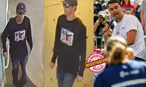 യുട്ടാ സര്‍വകലാശാലയിലേക്ക് മുടന്തി എത്തിയത് ജീന്‍സിനുളളില്‍ റൈഫിള്‍ ഒളിപ്പിച്ചത് കൊണ്ടെന്ന് സംശയം; ബേസ്‌ബോള്‍ തൊപ്പിയും സണ്‍ഗ്ലാസും അമേരിക്കന്‍ പതാകയുടെ ചിത്രം പതിച്ച കടുംനിറത്തിലുള്ള ടീഷര്‍ട്ടും ധരിച്ച യുവാവ് ഓടി പോകുന്ന ദൃശ്യങ്ങള്‍ പുറത്ത്; ചാര്‍ലി കിര്‍ക്കിന്റെ കൊലപാതകത്തില്‍ വിവരം നല്‍കുന്നവര്‍ക്ക് ഒരു ലക്ഷം ഡോളര്‍ പാരിതോഷികം പ്രഖ്യാപിച്ച് എഫ്ബിഐ