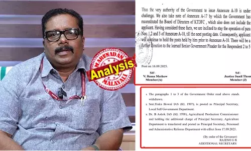 കേന്ദ്ര അഡ്മിനിസ്‌ട്രേറ്റീവ് ട്രിബ്യൂണലിന്റെ ഉത്തരവിന് പുല്ലുവില കല്‍പ്പിച്ച് പിണറായി സര്‍ക്കാര്‍; കൃഷി വകുപ്പില്‍ നിന്ന് ബി അശോകിനെ പുറത്തുചാടിച്ചത് ട്രിബ്യൂണലിന്റെ സ്റ്റേ ഉത്തരവ് കണ്ടില്ലെന്ന് നടിച്ച്; കേസ് ചൊവ്വാഴ്ച പരിഗണിക്കാനിരിക്കെയുളള ധൃതി പിടിച്ച നീക്കത്തെ ചോദ്യം ചെയ്യാന്‍ അശോക്; നിയമവിരുദ്ധ ഉത്തരവിലൂടെ അശോകിനെ തൊട്ട സര്‍ക്കാര്‍ വീണ്ടും നാണംകെട്ട തിരിച്ചടി ഇരന്നു വാങ്ങുന്നു