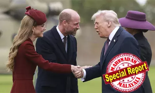 എലിസബത്ത് രാജ്ഞിയുടെ ശവകുടീരത്തില്‍ അന്ത്യാഞ്ജലി അര്‍പ്പിച്ച് ട്രംപും ഭാര്യയും; കാമിലയുമായി സംസാരിക്കുന്നതിനിടയിലേക്ക് വന്ന കെയ്റ്റിനെ കണ്ടപ്പോള്‍ സംസാരം നിര്‍ത്തി രാജകുമാരിയെ പുണര്‍ന്നത് വിവാദമായി; കെയ്റ്റും മെലീനയും ഫാഷന്‍ ചര്‍ച്ചകളില്‍