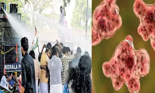 ചീറ്റിയടിച്ച വെള്ളത്തിന് മണ്ണിന്റെ നിറം..; അമീബിക് മസ്തിഷ്‌ക ജ്വര ഭീതിയിൽ സമരക്കാരും; ജലപീരങ്കി ഉപയോഗിക്കുന്നതിൽ മാർഗനിർദേശം വേണം; മനുഷ്യാവകാശ കമ്മീഷന് പരാതി