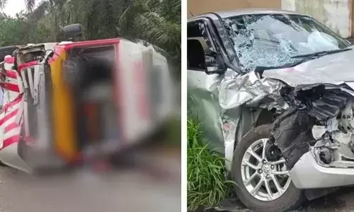 രോഗികളുമായി വന്ന 108 ആംബുലൻസ് കാറുമായി കൂട്ടിയിടിച്ചു; നഴ്സിങ് ദാരുണാന്ത്യം; സംഭവം കോട്ടയത്ത്