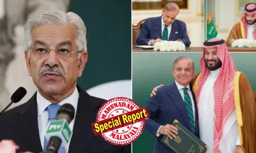 സൗദി സേനയ്ക്ക് പാകിസ്ഥാന്‍ പരിശീലനം നല്‍കുന്നുണ്ട്; പാക്ക് ആണവായുധങ്ങള്‍ സൗദിയുടെ ഉപയോഗത്തിന് ലഭ്യമാക്കും; നാറ്റോ കരാറിലെ ആര്‍ട്ടിക്കിള്‍ 5 കൂട്ടായ പ്രതിരോധം എന്നതിന് സമാനം; ഇന്ത്യ യുദ്ധം പ്രഖ്യാപിച്ചാല്‍ പാകിസ്ഥാനൊപ്പം സൗദി  പ്രതിരോധിക്കും; അവകാശവാദങ്ങളുമായി പാക് പ്രതിരോധ മന്ത്രി