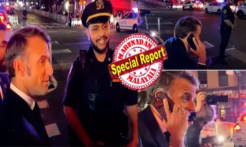 ന്യൂയോർക്ക് തെരുവിലെ എല്ലാ റോഡുകളും ഒരു മുന്നറിയിപ്പും ഇല്ലാതെ അടച്ചുപൂട്ടി; പോലീസിന്റെ സുരക്ഷാ ക്രമീകരണങ്ങൾ നടക്കുന്നതിനിടെ...അതാ ഒരു കാർ; പിടിച്ചുനിർത്തിയതും കണ്ടത് സാക്ഷാൽ ഫ്രഞ്ച് പ്രസിഡന്‍റിനെ; ഇതുവഴി കടത്തിവിടില്ലേ എന്ന ചോദ്യത്തിന് ട്രംപിന് കടന്നുപോകാനാണ് എന്ന് മറുപടി; ചിരിച്ച മുഖത്തോടെ മാക്രോൺ സ്പോട്ടിൽ ചെയ്തത്; ദൃശ്യങ്ങൾ വൈറൽ