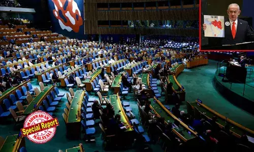 ഇറങ്ങിപ്പോക്കിനെയും കൂക്കിവിളികളെയും തെല്ലും വകവയ്ക്കാതെ പാറ പോലെ ഉറച്ചുനിന്ന് നെതന്യാഹു; ഹമാസ് ഉടന്‍ ആയുധങ്ങള്‍ താഴെ വച്ച് ബന്ദികളെ വിട്ടയച്ചാല്‍ അവര്‍ക്ക് ജീവിക്കാം; അതല്ലെങ്കില്‍ ഇല്ലാതാക്കും: അര്‍ഥശങ്കയില്ലാതെ യുഎന്നില്‍ ഇസ്രയേലി പ്രധാനമന്ത്രിയുടെ പ്രസംഗം; ബഹിഷ്‌കരിച്ചത് അന്‍പതിലധികം രാജ്യങ്ങള്‍